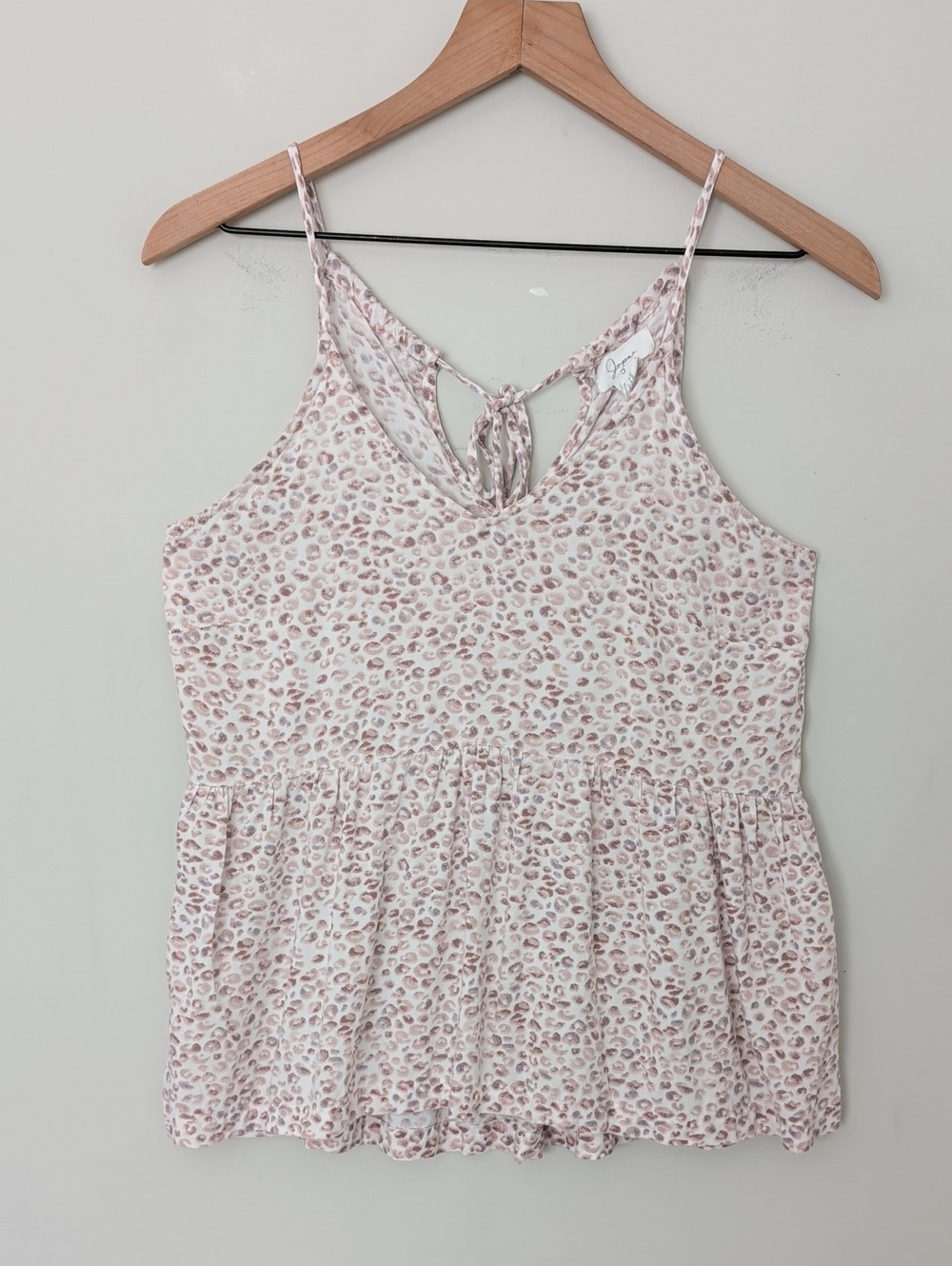 Japna Leopard Print Tie Back Peplum Top